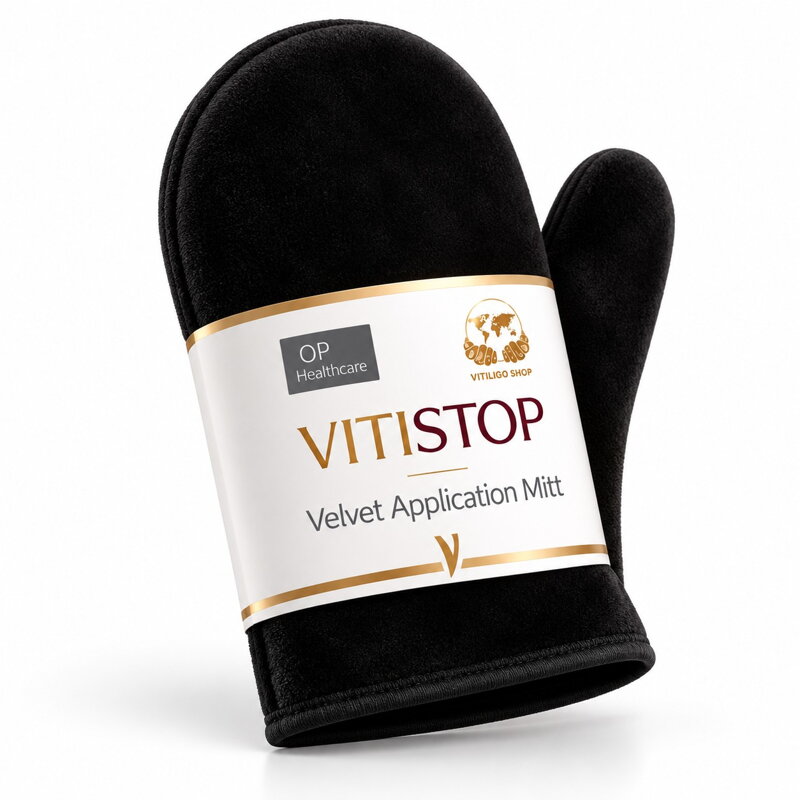 Vitistop Velvet felvivő kesztyű önbarnítóhoz és vitiligo álcázáshoz